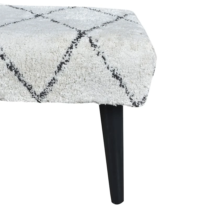 Found & Fable Zuri Cream & Black Tufted Bench - Image 5