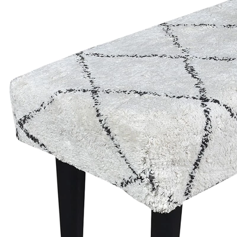 Found & Fable Zuri Cream & Black Tufted Bench - Image 7
