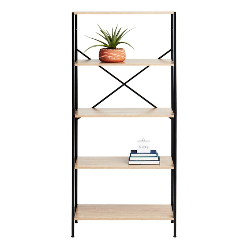 Honeybloom 4-Tier Burnaby Wood & Metal Shelf - Image 3