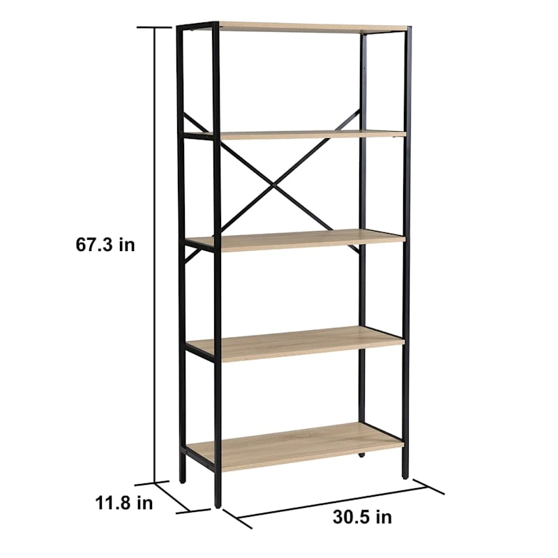 Honeybloom 4-Tier Burnaby Wood & Metal Shelf - Image 4