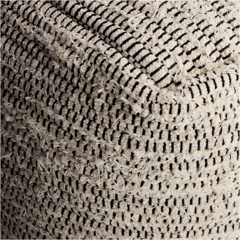 Honeybloom Black & Cream Pouf - Image 2