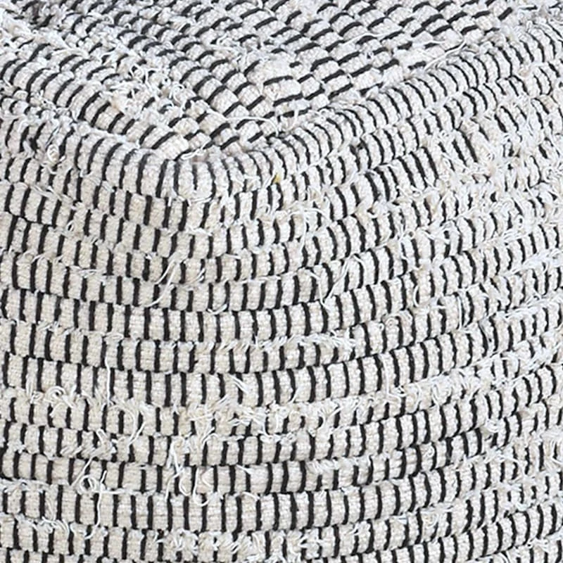 Honeybloom Black & Cream Pouf - Image 3