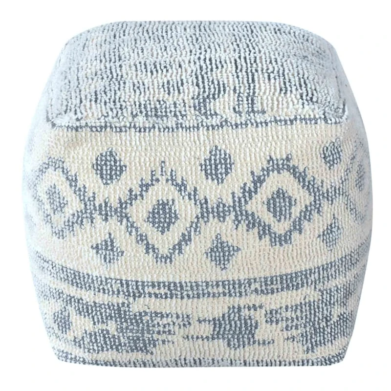 Honeybloom Blue & Cream Pouf - Image 2