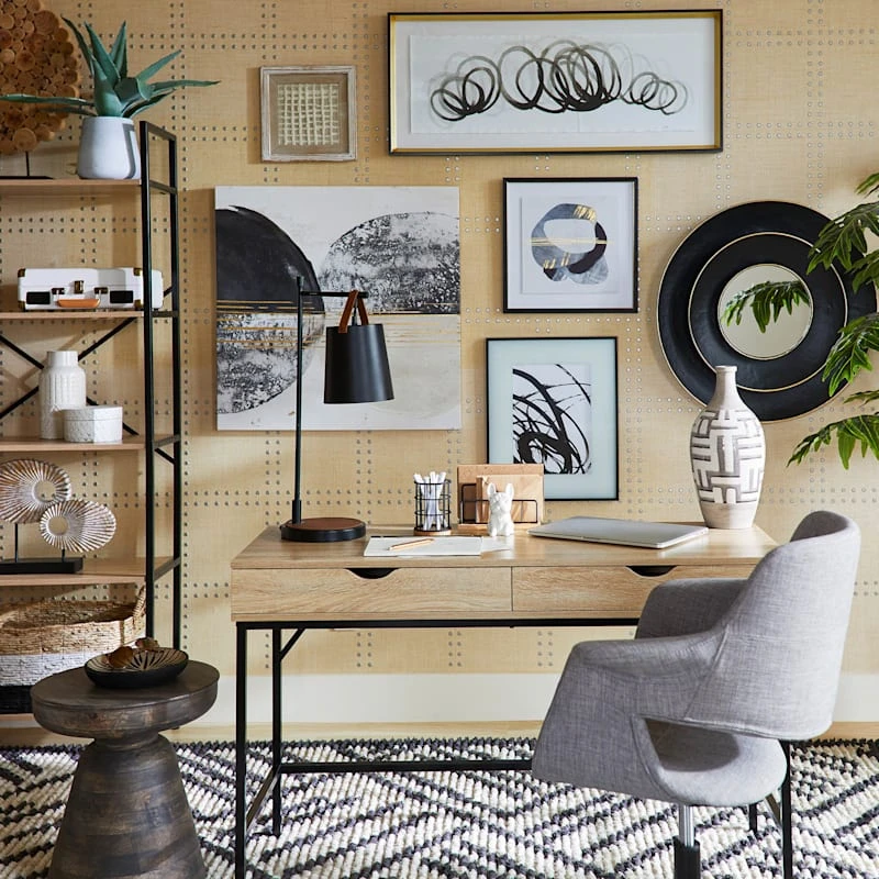 Honeybloom Burnaby 2-Drawer Wood & Metal Desk - Image 4