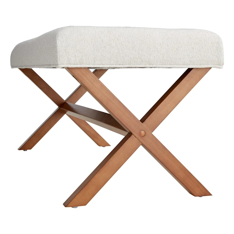 Honeybloom Jordan Chenille Bench, Ivory - Image 3