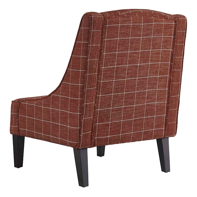 Honeybloom Kayson Paprika Plaid Accent Chair - Image 2