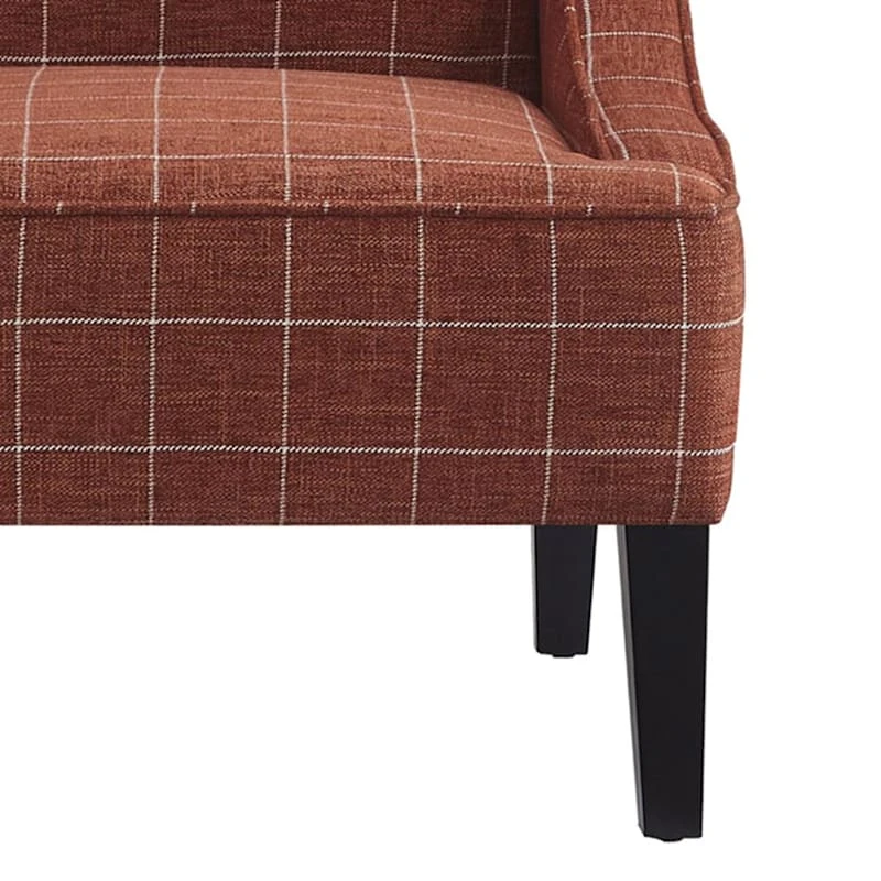 Honeybloom Kayson Paprika Plaid Accent Chair - Image 3