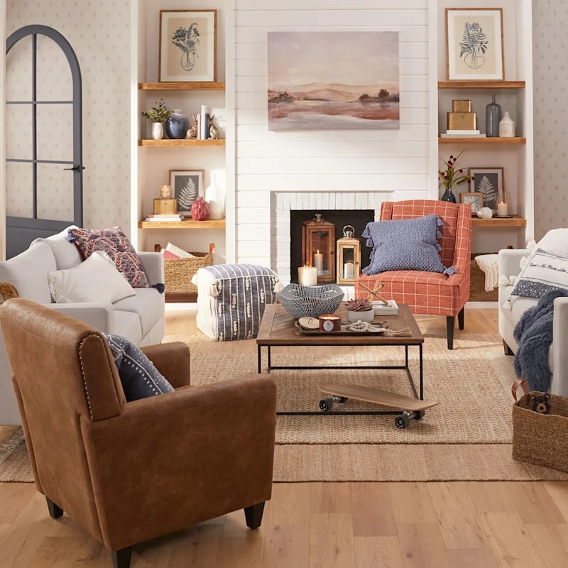 Honeybloom Kayson Paprika Plaid Accent Chair - Image 4