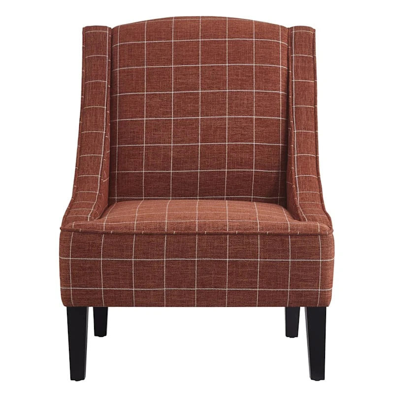 Honeybloom Kayson Paprika Plaid Accent Chair