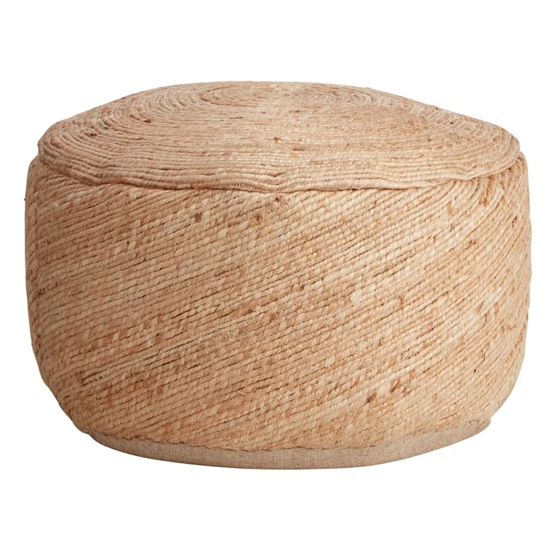 Honeybloom Round Jute Spiral Pouf