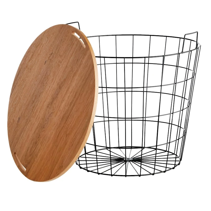 Honeybloom Wire Basket Storage Table - Image 2