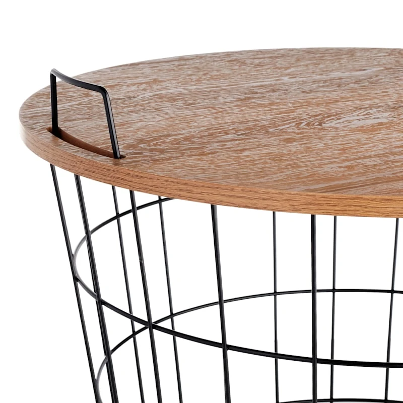 Honeybloom Wire Basket Storage Table - Image 3