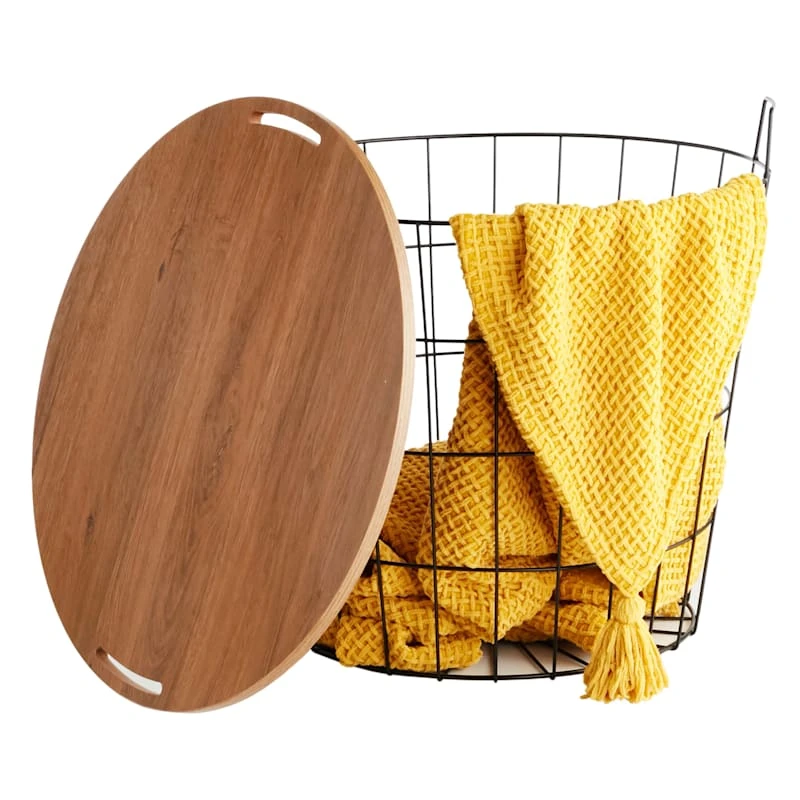 Honeybloom Wire Basket Storage Table - Image 4