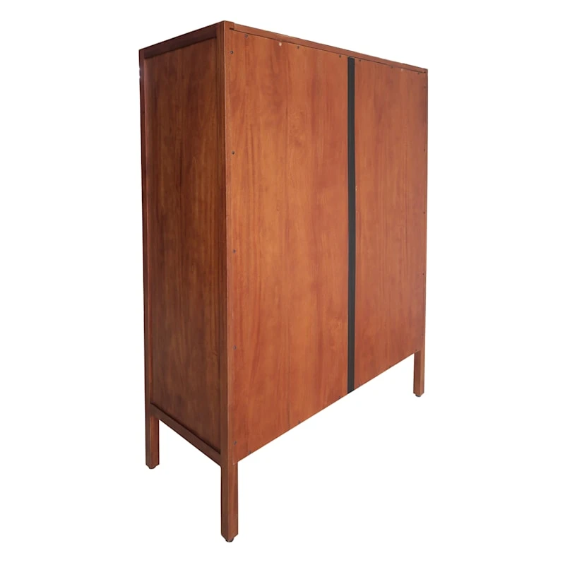 Honeybloom Wood Rattan Door Cabinet - Image 3
