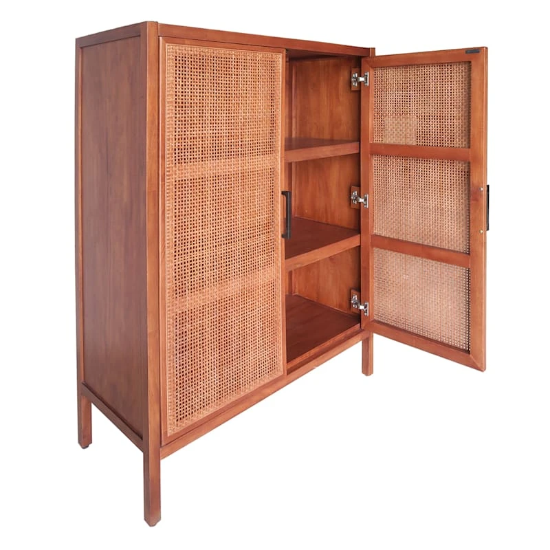 Honeybloom Wood Rattan Door Cabinet - Image 5