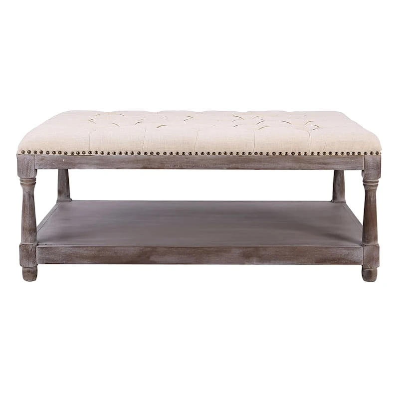 Jardan Tufted Ottoman Natural - Image 2