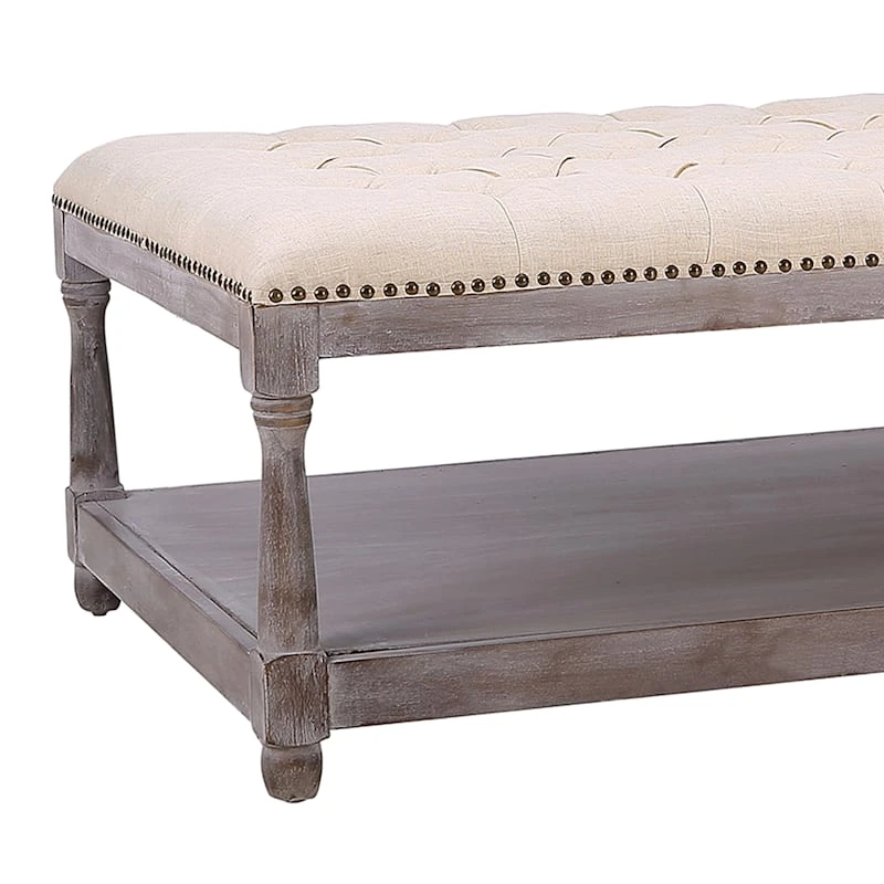 Jardan Tufted Ottoman Natural - Image 3