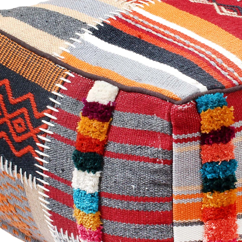 Krisha Yarn Dyed Pouf - Image 2