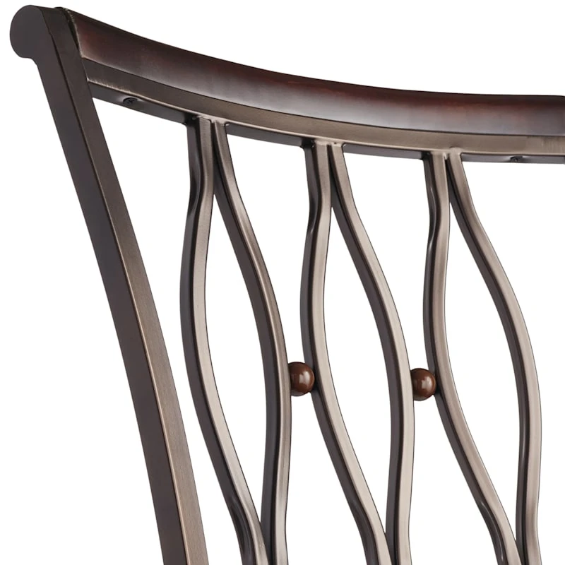 Marsol Brown Swivel Counter Stool With Faux Leather Seat - Image 5