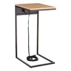 Parquet Wood USB C Table