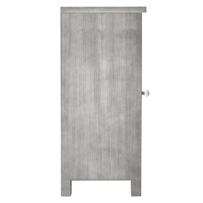 Providence 1-Door Mirrored Silver Cabinet - Image 3