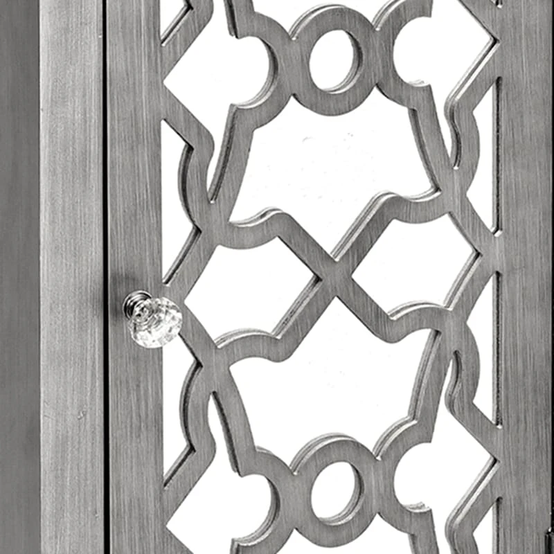 Providence 1-Door Mirrored Silver Cabinet - Image 4