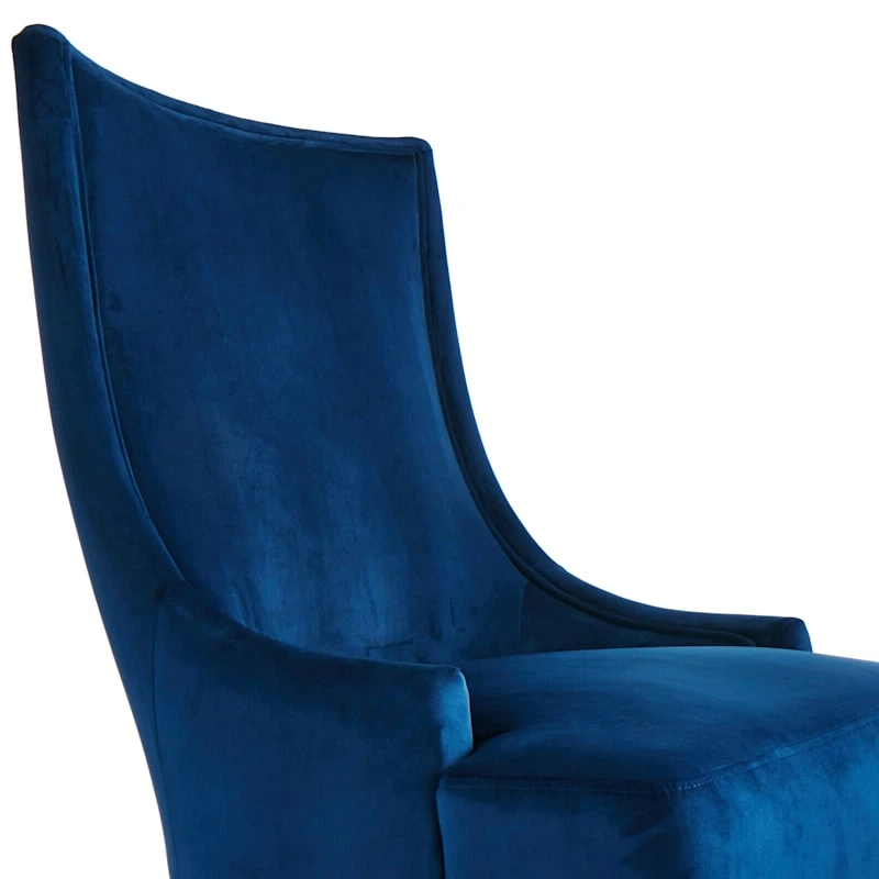 Providence Cassia Velvet Accent Chair, Navy Blue - Image 4