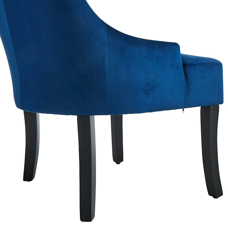 Providence Cassia Velvet Accent Chair, Navy Blue - Image 5