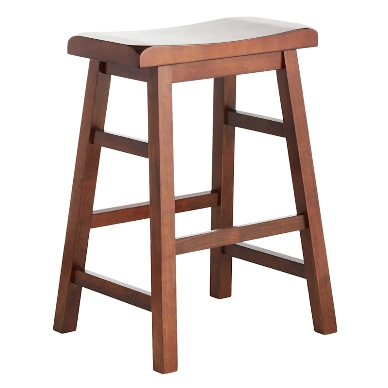 Providence Dark Oak Saddle Counter Stool, 24"