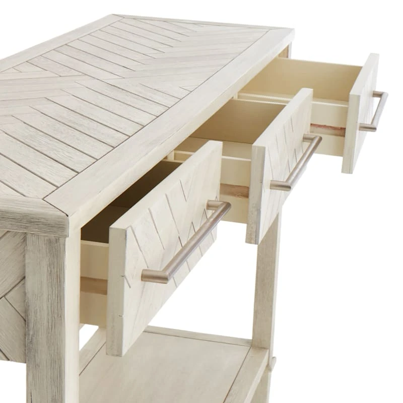 Providence Kate 3-Drawer Parquet Wood Console Table, 48" - Image 5