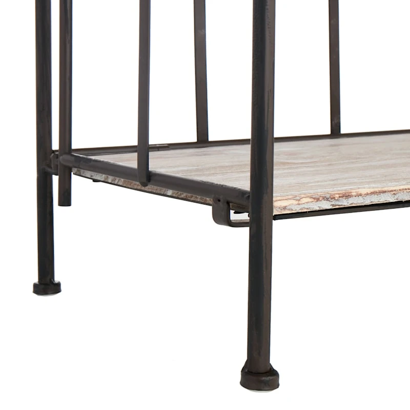 Providence Metal Baker Rack With Folding Wood-Top Shelves, 63" - Image 5