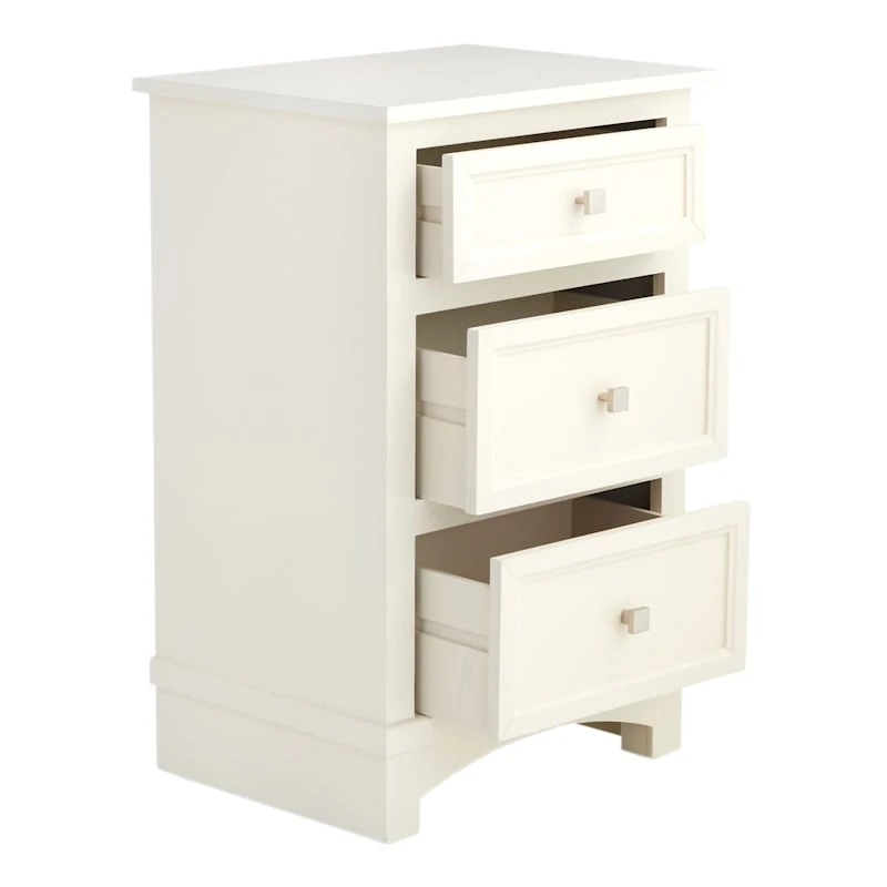 Providence Rachel White 3-Drawer Wood Cabinet - Image 6