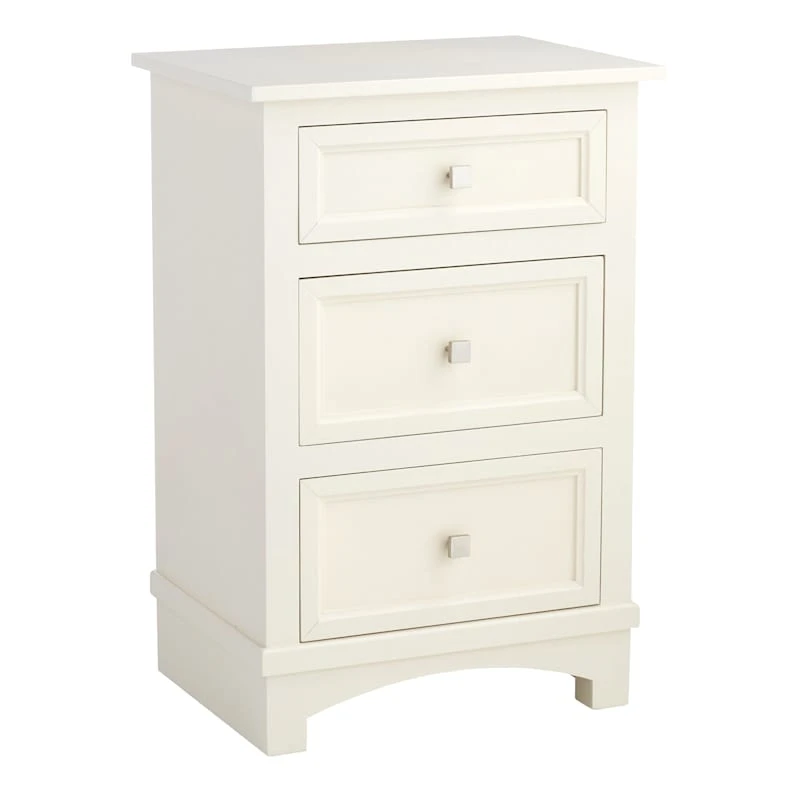 Providence Rachel White 3-Drawer Wood Cabinet