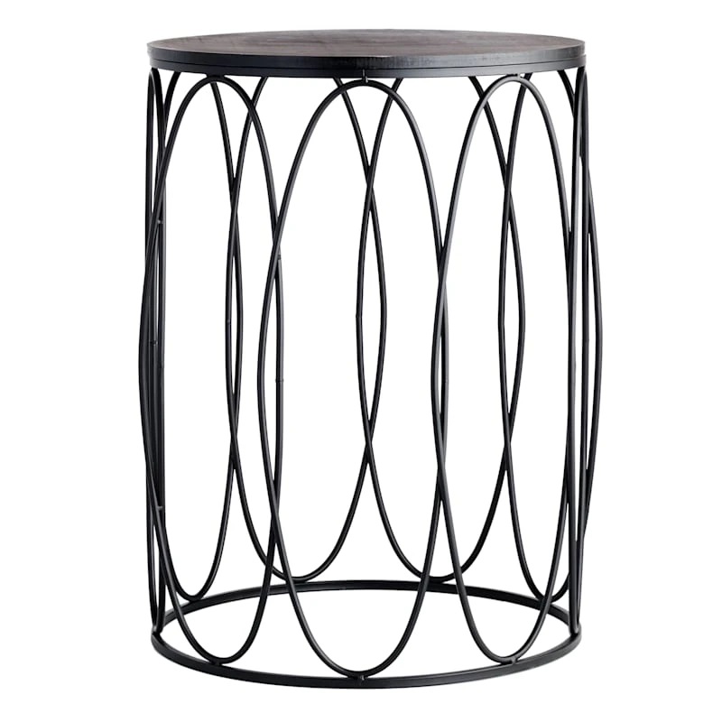 Providence Round Wood Top With Oval Metal Table, Large - Image 2