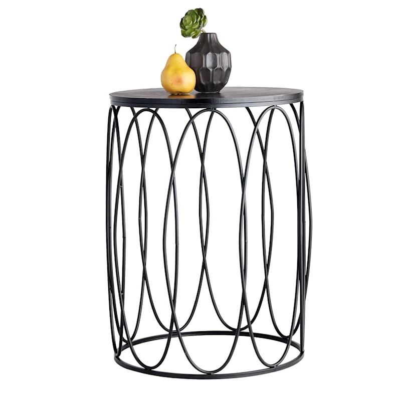 Providence Round Wood Top With Oval Metal Table, Large - Image 3