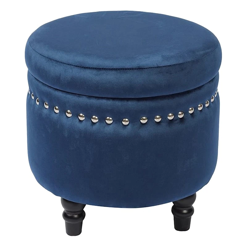 Providence Stanley Storage Ottoman, Navy Blue