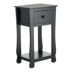 Providence Theodore Black 1-Drawer Thick Leg End Table, 26"