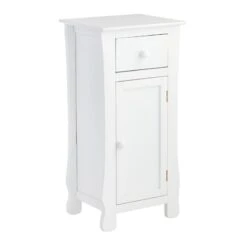 Providence Theodore White 1-Drawer Cabinet End Table, 29"