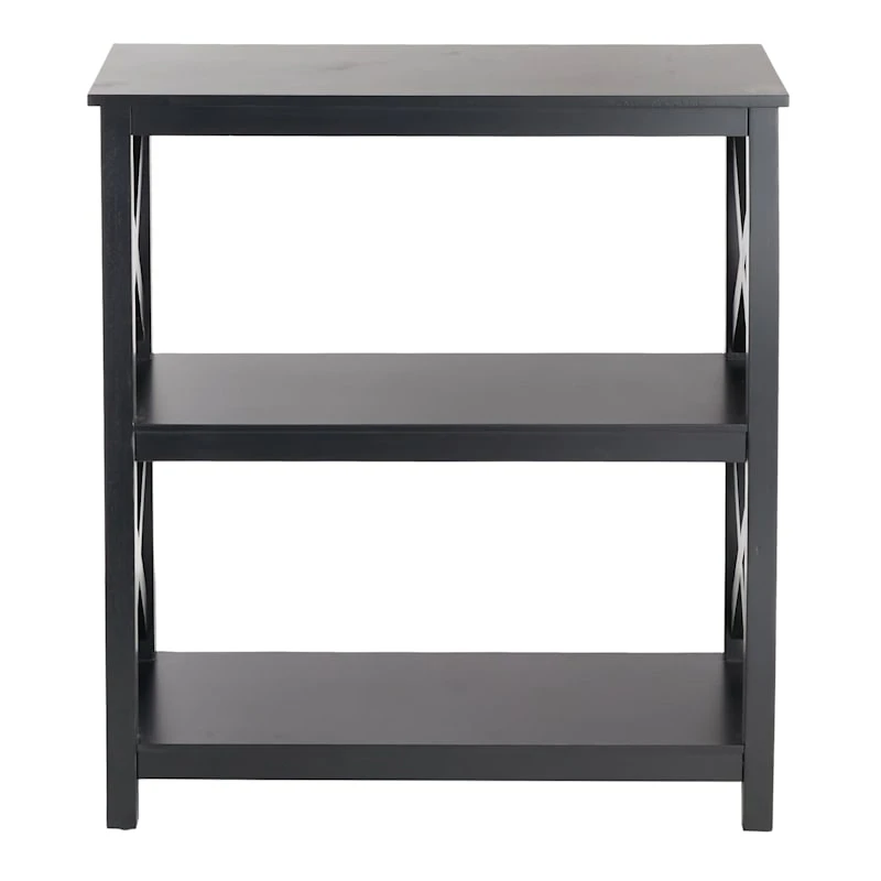 Providence Xavier Black 3-Tier Bookshelf, 29" - Image 2