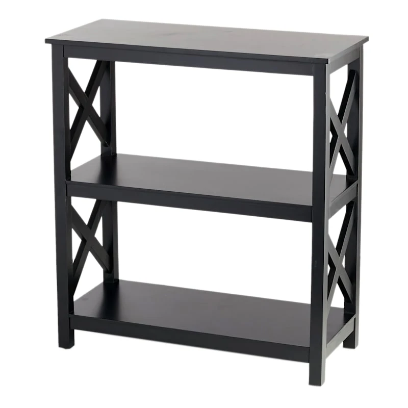 Providence Xavier Black 3-Tier Bookshelf, 29" - Image 3