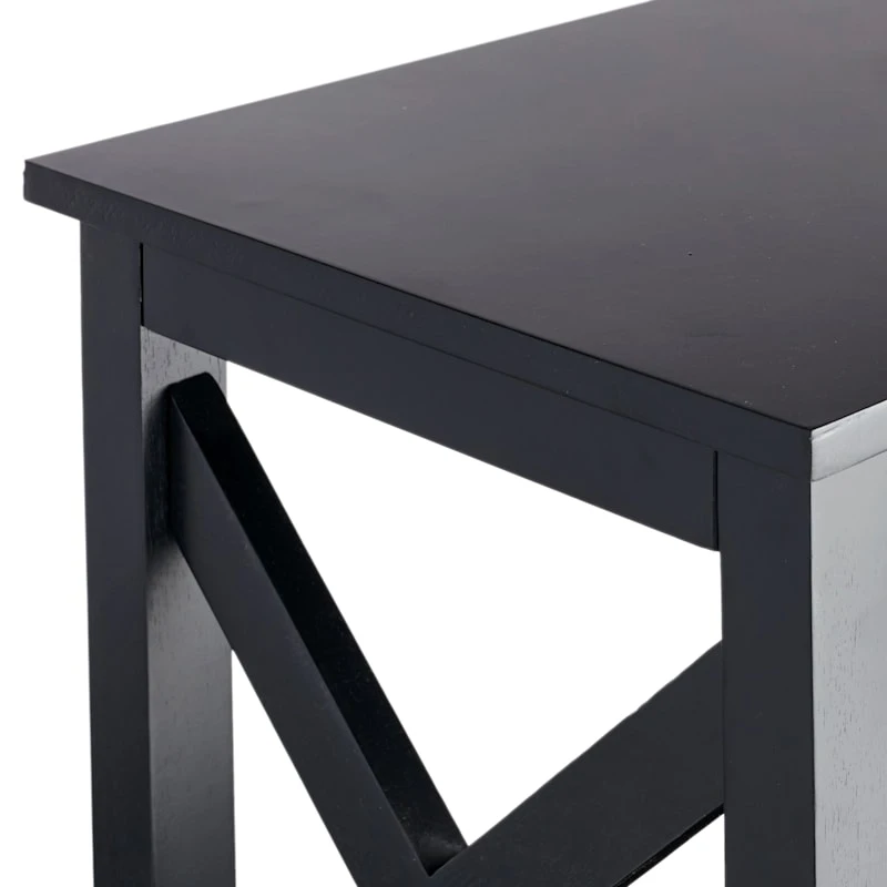 Providence Xavier Black 3-Tier Bookshelf, 29" - Image 4