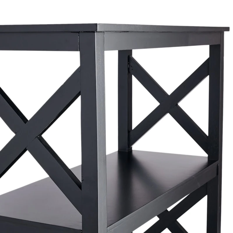 Providence Xavier Black 3-Tier Bookshelf, 29" - Image 5