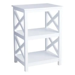 Providence Xavier White 2-Tier Accent Table, 26"