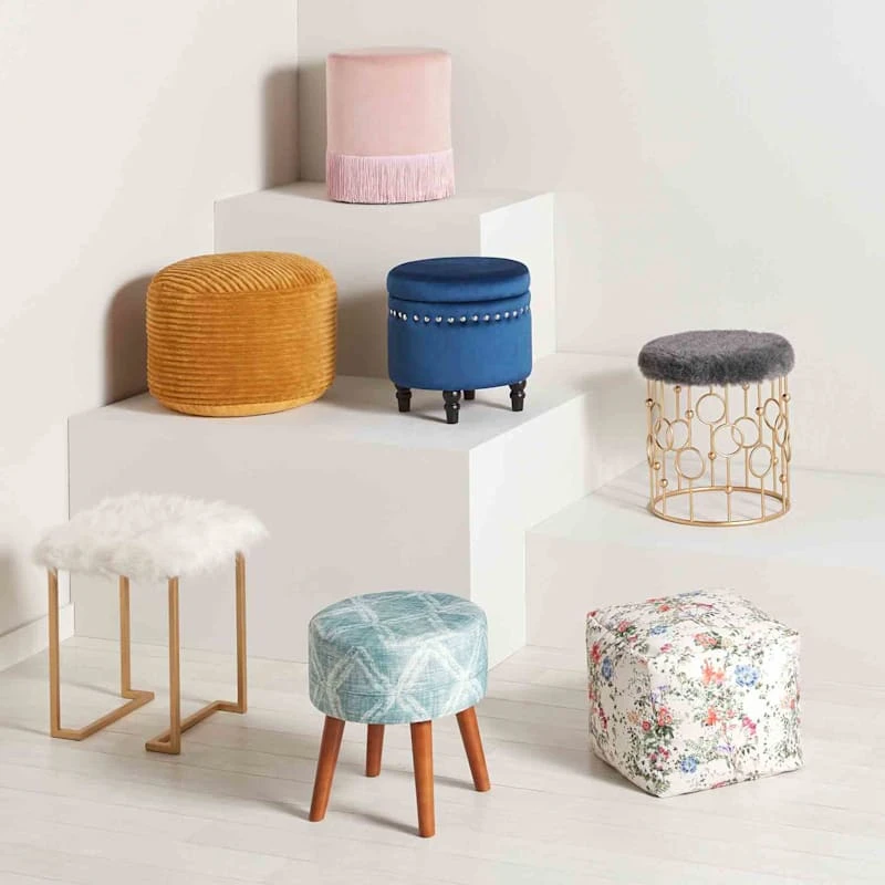 Ridgecrest Mustard Plush Pouf, 20" - Image 3