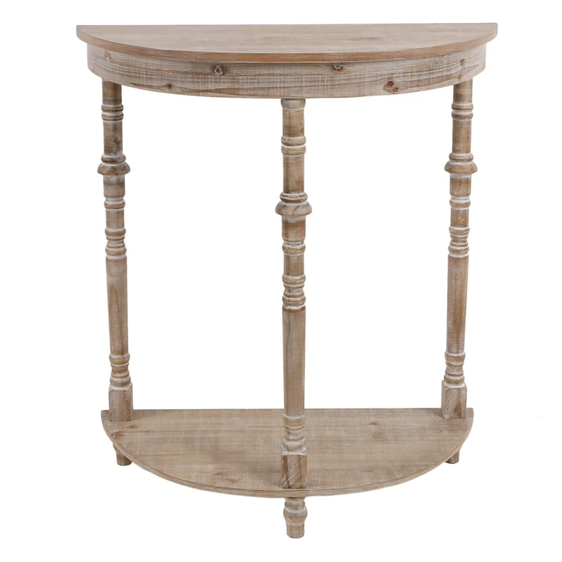 Rounded Turned Leg Wooden Console
