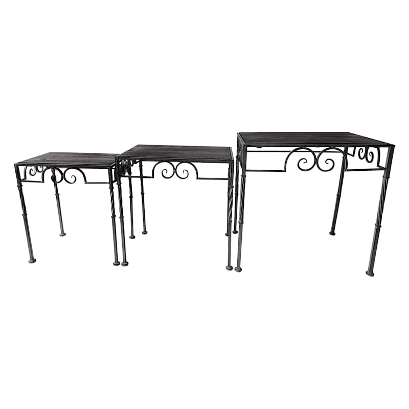 Rustic Rectangle Wood Top Table With Twist Leg, Large