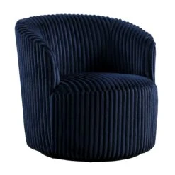 Sawyer Blue Pleated Swivel Tub Chair