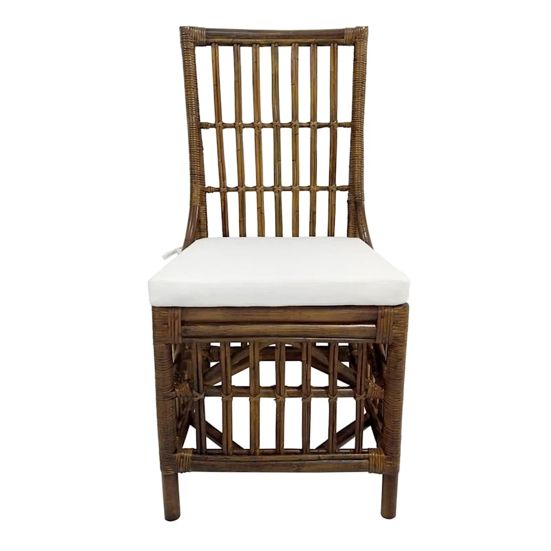 Set Of 2 Honeybloom Cade Brown Rattan Box Chair - Image 2