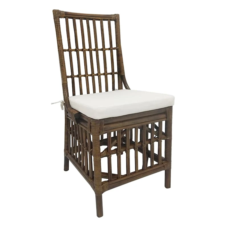 Set Of 2 Honeybloom Cade Brown Rattan Box Chair - Image 3