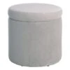 Stuart Round Storage Ottoman, Grey